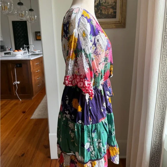 Anthropologie Floral Multicolor Wrap Dress - Picture 4 of 7